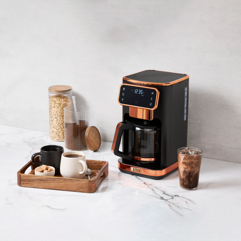 Cafetière numérique chaude et glacée HADEN, Noir / Cuivre