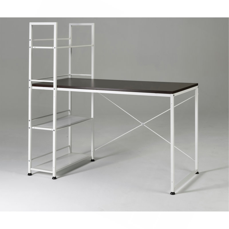 Reversible Smart Workstation Wooden Desk White/Brown