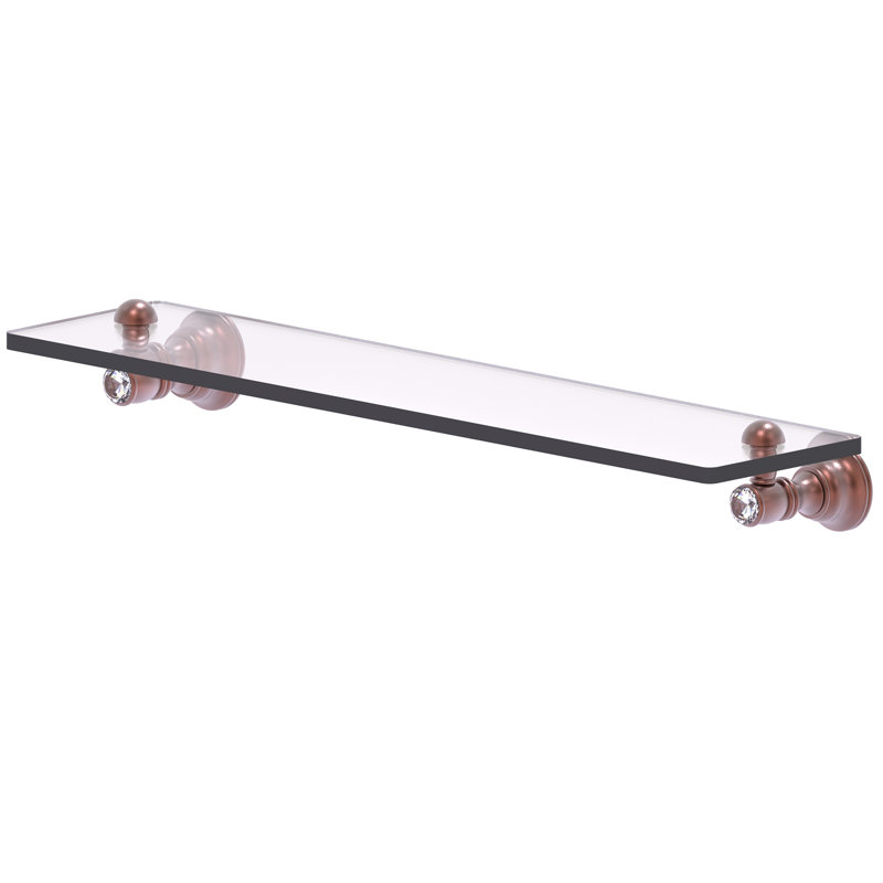 Hertz Glass Bracket Shelf, Antique Copper, 2.4" H x 22" W x 5.54" D