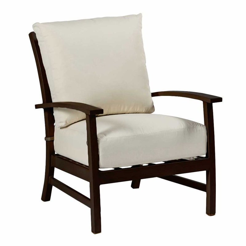 Charleston Patio Lounge Chair with Cushions, Natural White, Welt, Oyster