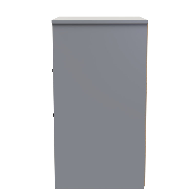 Las Vegas 45cm W Manufactured Wood Bedside Table, White Matt/Dusk Grey
