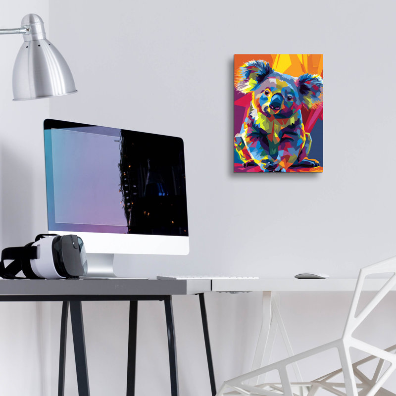Art mural en verre Koala Wpap 'par Andreas Magnusson, H 16 po x l 12 po x P 0,13 po