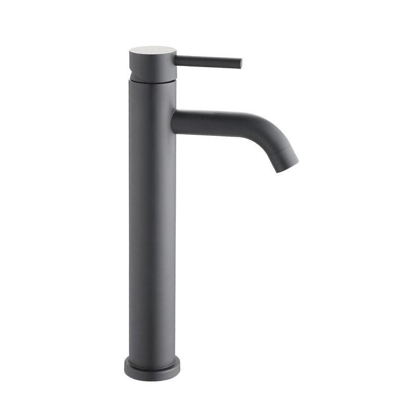 Modern Bathroom Single Handle Tall Faucet, Matte Black