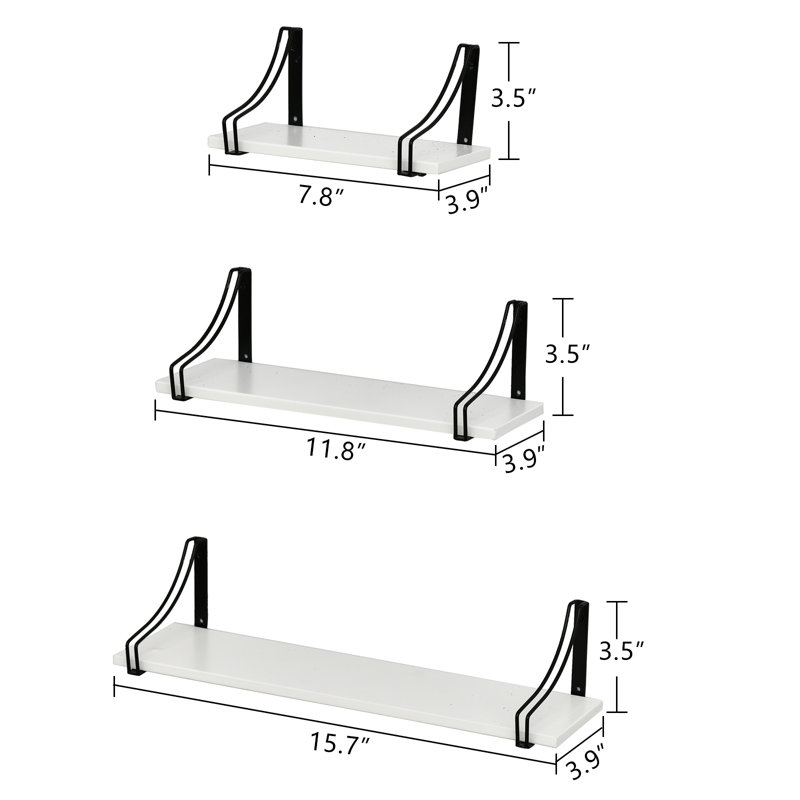 Honorine 3 Piece Bracket Shelf