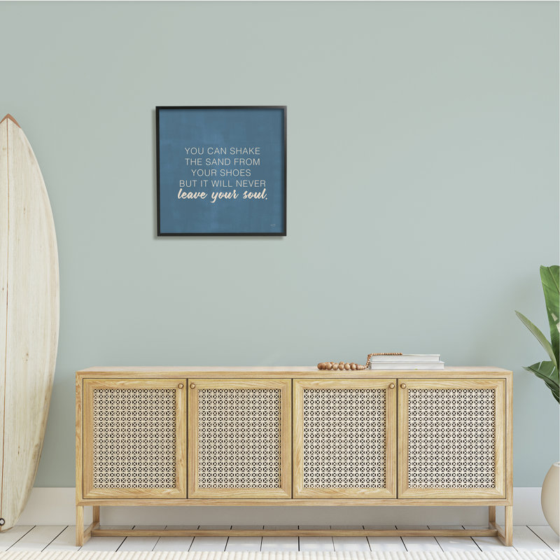 Le sable ne laisse jamais votre, H 24 po x l 24 po x P 1,5 po, Giclée encadrée noir minuit