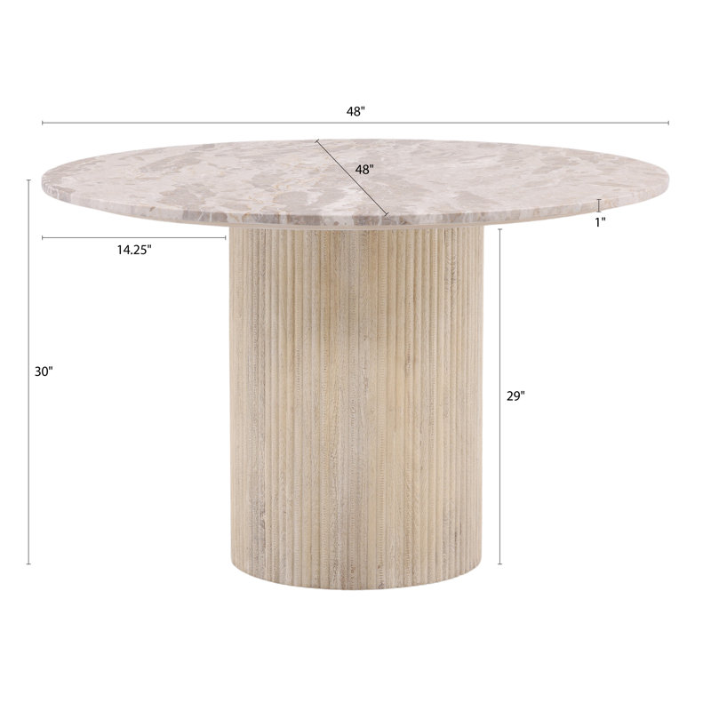 Nyla 48" Wide Mango Wood Dining Table, Light Natural