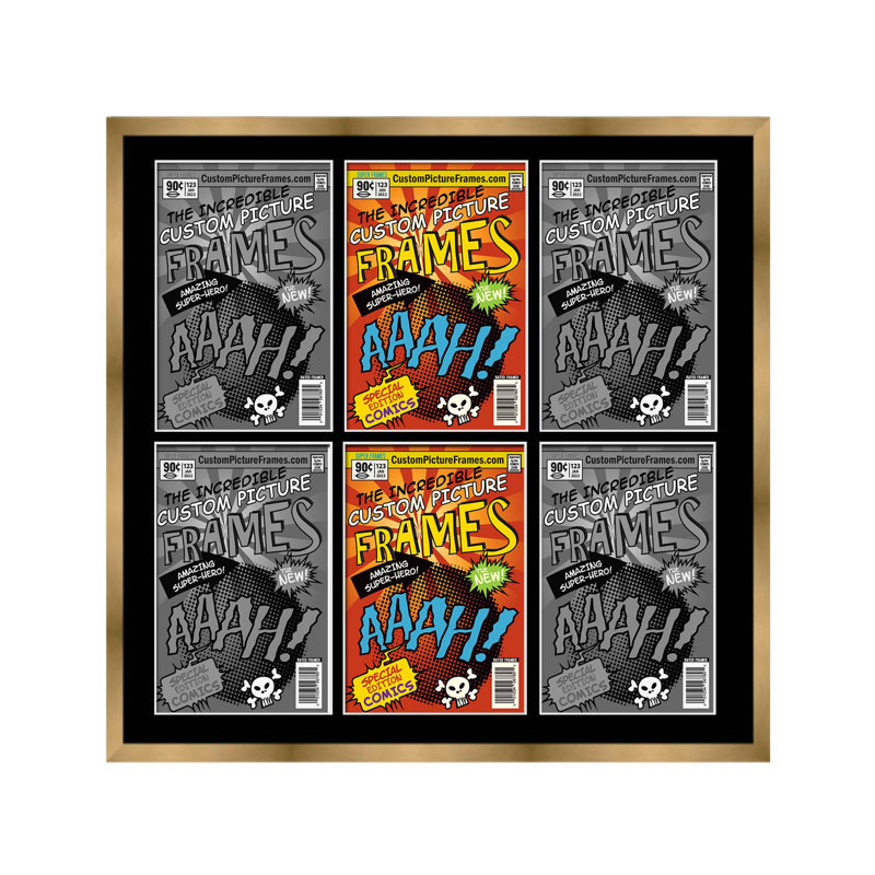 Cadre photo Collage, Doré / Noir, 6,875 po x 10,5 po, 29 po x 26 po