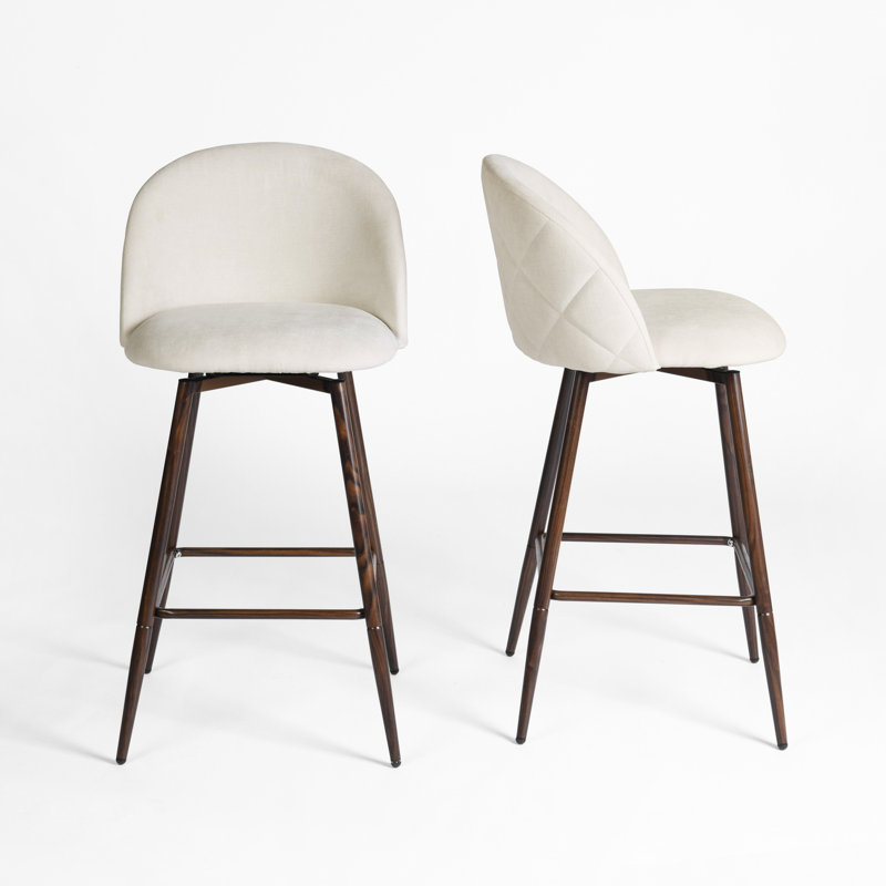 Tabouret de bar avec tabouret de comptoir pivotant à hauteur de siège de 26 po avec repose-pieds pour îlot de cuisine Cusick