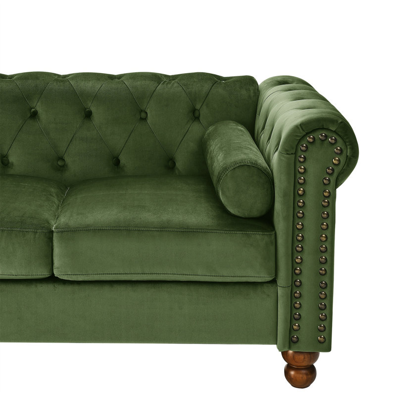 Ensemble de salon 3 pièces Berneta, Velours vert