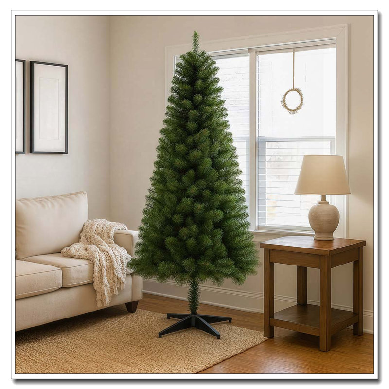 Arbre de Noël artificiel à charnière 6 pi non éclairé