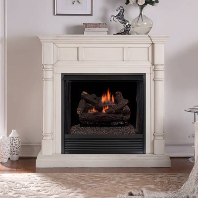 Duluth Forge DLS-L18R-2, Vent Free Indoor Gas Log Set, U-Burner Chassis: FLR18-2, Remote Thermostat Control, and Fiber Logs: FVFLC18-2F, 18in Stacked Red Oak