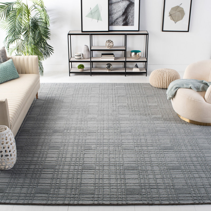 Ronar Tibetan Hand Knotted Wool Geometric Rug, Rectangle 9' x 12'