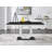 Scottsmoor Modern High Gloss Halo 6 Seater Dining Table Set with Luxury Velvet Dining Chairs-1682134143
