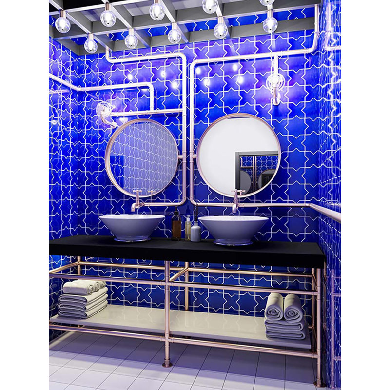 Siena 5.35'' W x 5.35'' L Ceramic Singular Tile, Cobalt Blue