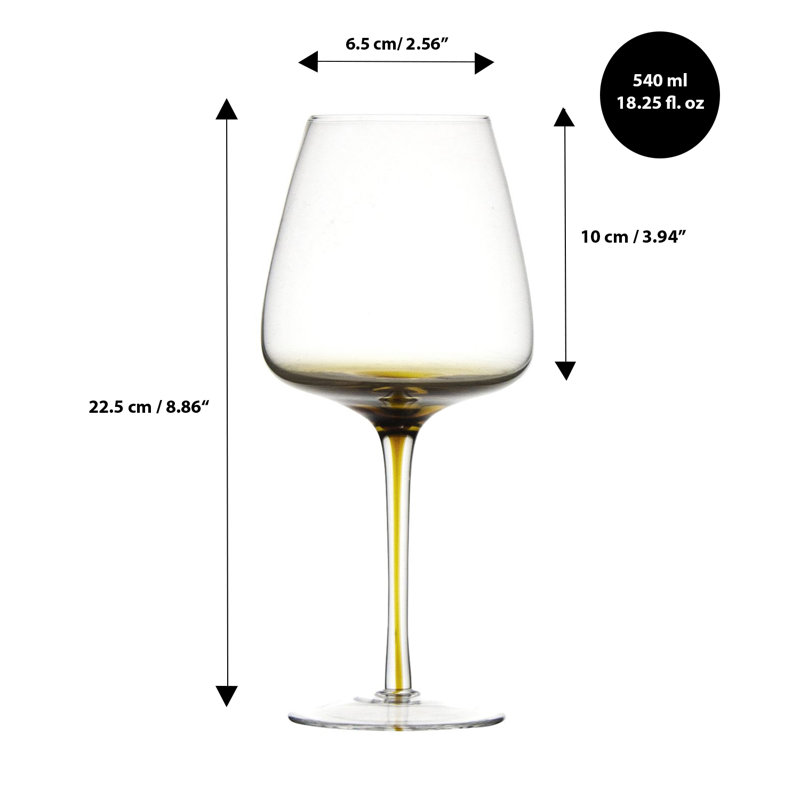 Verre à vin 18 oz Gem, Or / transparent