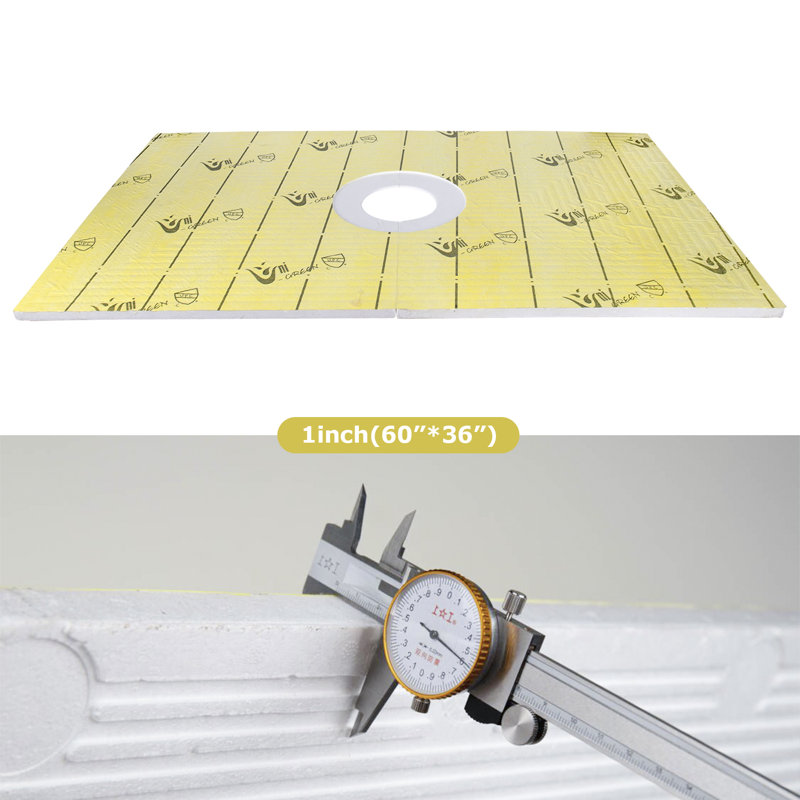 60" X 36" Complete Center Drain Shower Pan Kit With Pre Sloped Design For Easy Installation, Chrome Plate