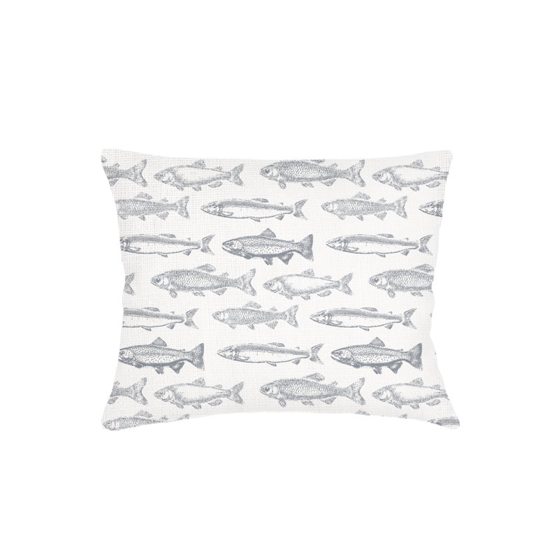 Printed Pillows Linen Animal Print Accent Pillow, Gray, Rectangle 28" H x 36" W, Down Blend
