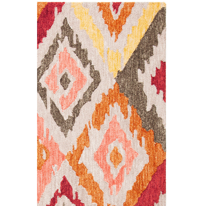 Gardella Hand Tufted Wool Southwestern Rug, Square 6'