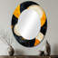 Miroir mural ovale jaune et noir Spiraling Opulence II-488207956