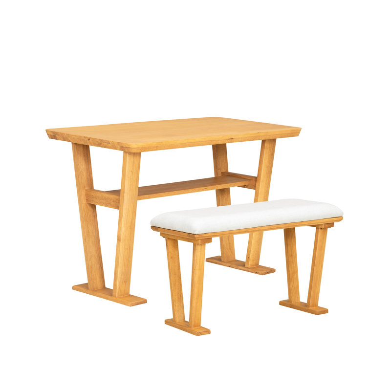 Farmhouse Modern Solid Wood Dining Table – Space-Saving Design