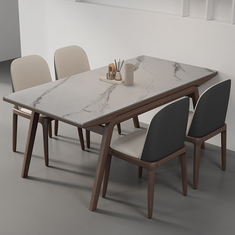 Ensemble de salle à manger en bois de frêne blanc avec chaises, H 29,52 po x L 62,99 po x l 31,49 po