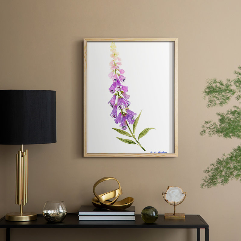 Reproduction encadrée Annie's Foxglove II - bois massif, H 21 po x l 17 po