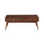 Table basse de salon 2, style rétro moderne, placage noyer, 2 tiroirs, fini marron.