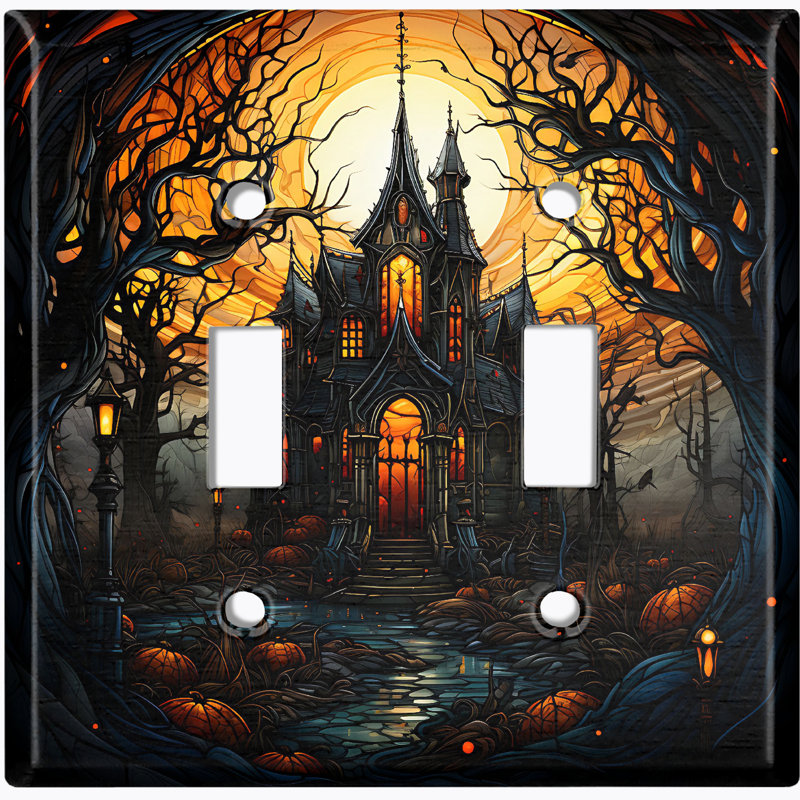 Plaque murale standard d'Halloween festive pour arbre de Noël 2 lumières