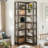 78.74" Tall 7-Tier Industrial Corner Bookshelf Tall Wood Metal Etagere Display Shelf For Home Office-735428883