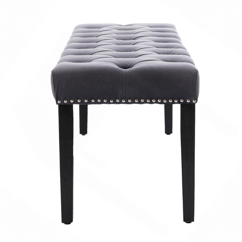 Upholstered Tufted Bench Ottoman , Velvet Dining Bench Bedroom Bench  Footrest Stool Accent Bench For Entryway Dining Room Living Room