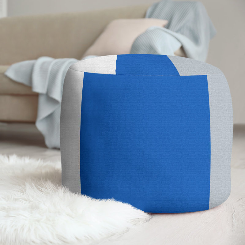 repose-pieds rond 20,5", Blanc / bleu royal / argent