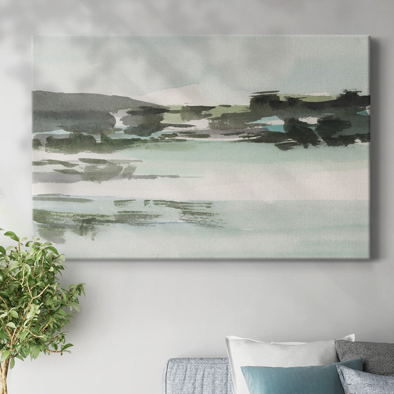Toile tendue avec galerie Turquoise Marsh II, H 24 po x l 36 po