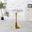Square Tulip Dining Table for 2-4 Persons, 24 Inch Small Kitchen Table with Sturdy Golden Metal Pedestal Base, Modern Bistro Table for Small Space, Apartment, Cafe, Office, Living Room-1389641132-1389641122