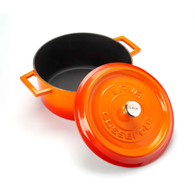 Cocotte en fonte émaillée lave 4,75 pte Rond avec couvercle tendance