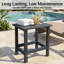 Table d'appoint en HDPE pour l'extérieur - table d'appoint pour patio toutes saisons, petite table de bout d'extérieur imperméable pour patio, jardin, pelouse, piscine, balcon, salon, noir