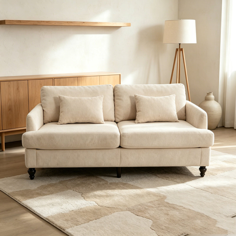 Canapé-lit en chenille moderne, Beige