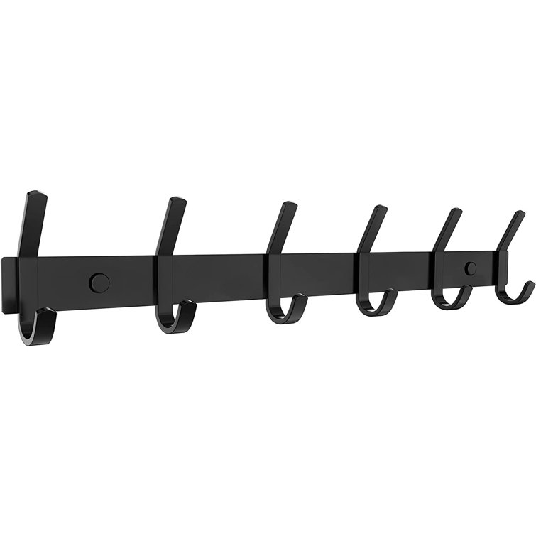 Coat Rack Wall-mounted, Stainless Steel Matte Waterproof Co-t Color: Black
