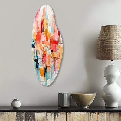 «Collage Rhythms I», art mural incurvé abstrait en métal, reproduction d'art asymétrique moderne