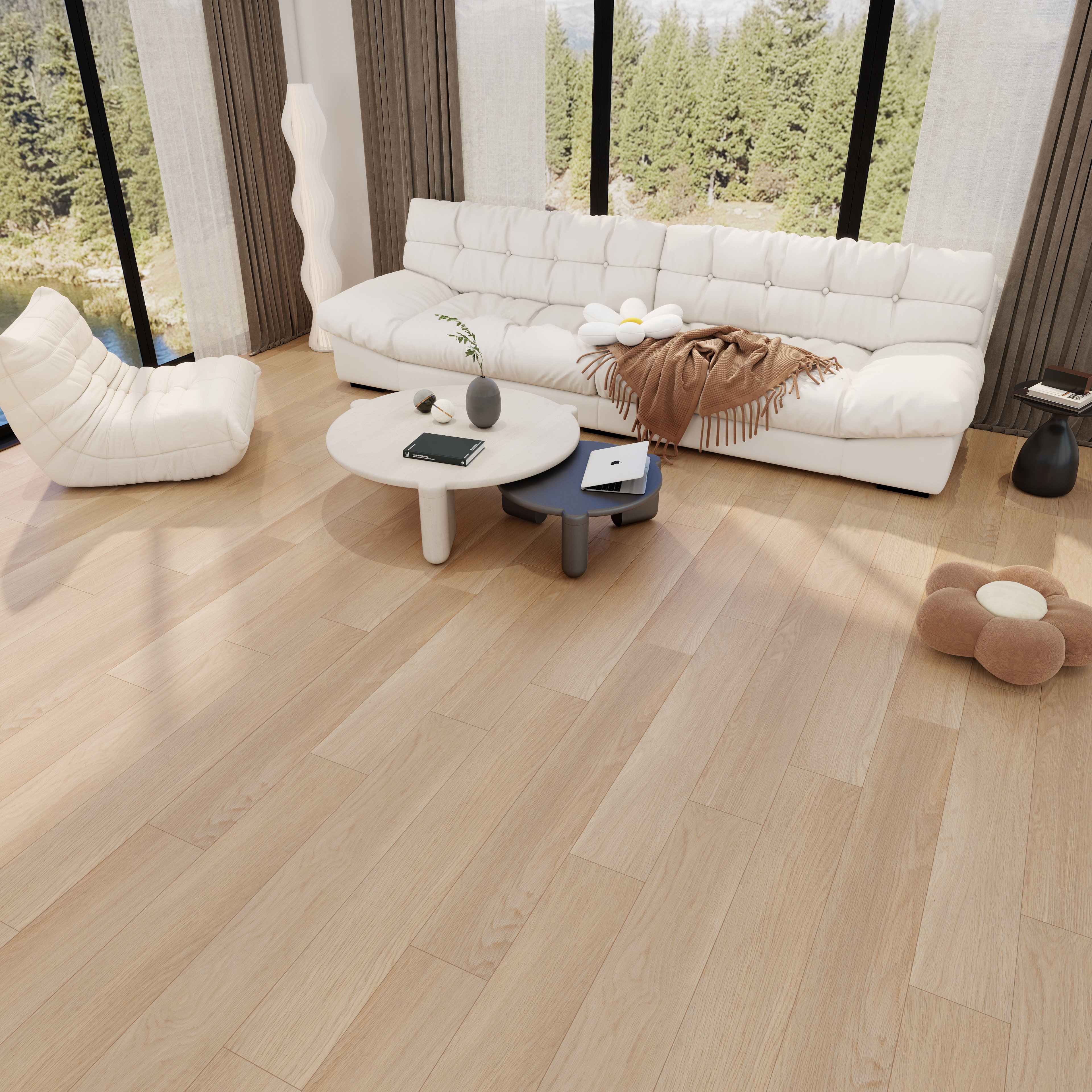 Benchwick LLC 7 po X 48 po Plancher de vinyle rigide 12Mil 5Mm SPC ...