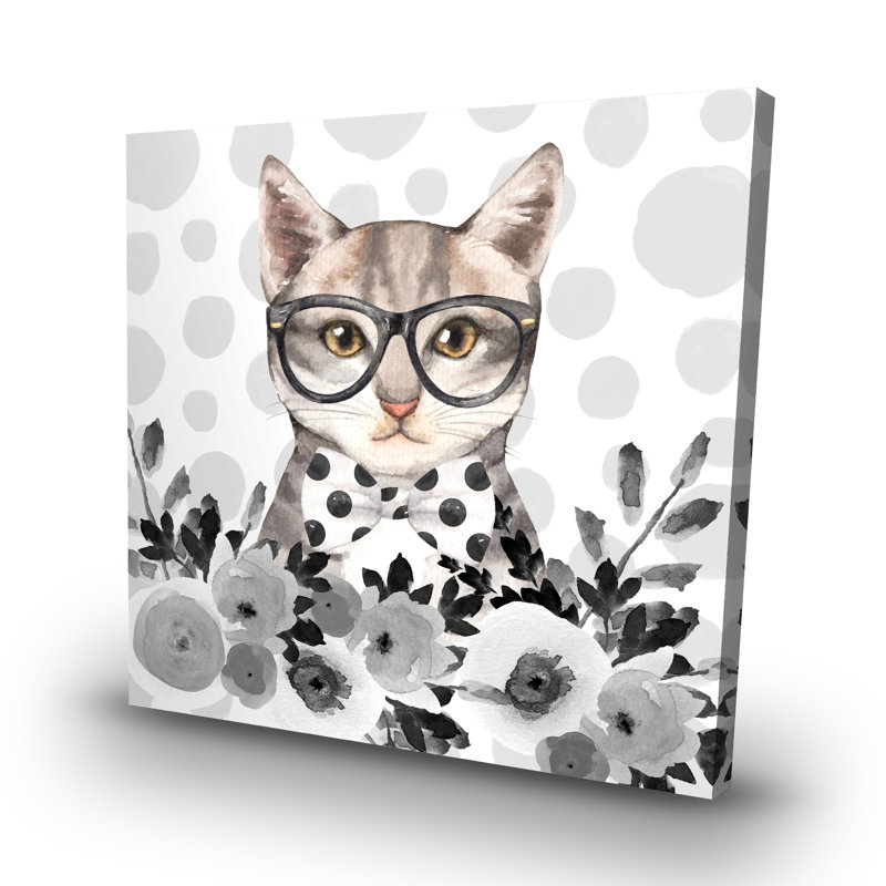 Geek cat - 32"x32" art on canvas