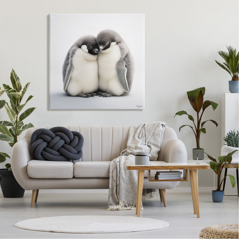 Pingouin en peluche duo par Roozbeh, H 36 po x l 36 po x P 1,5 po