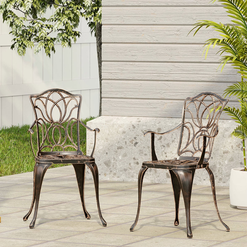 Chaise de salle à manger, cuivre noir (ensemble de 2)