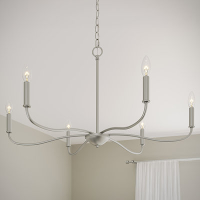 Ilia 6-Light Brushed Nickel Large Chandelier