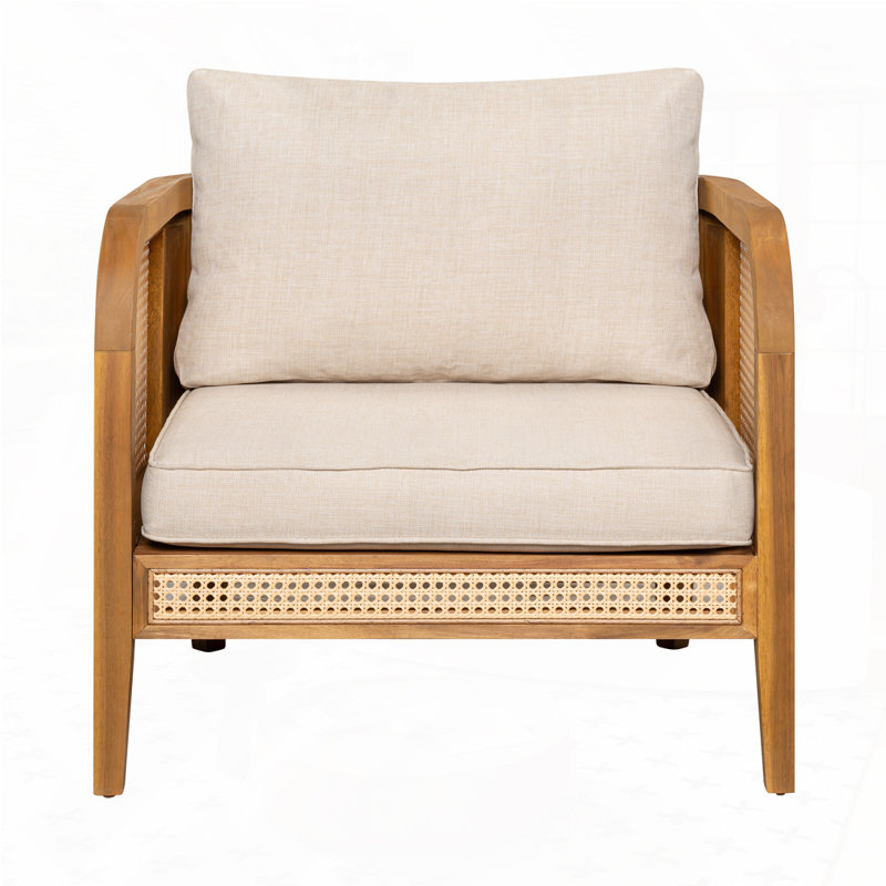Fauteuil club d'extérieur en bois d'acacia
