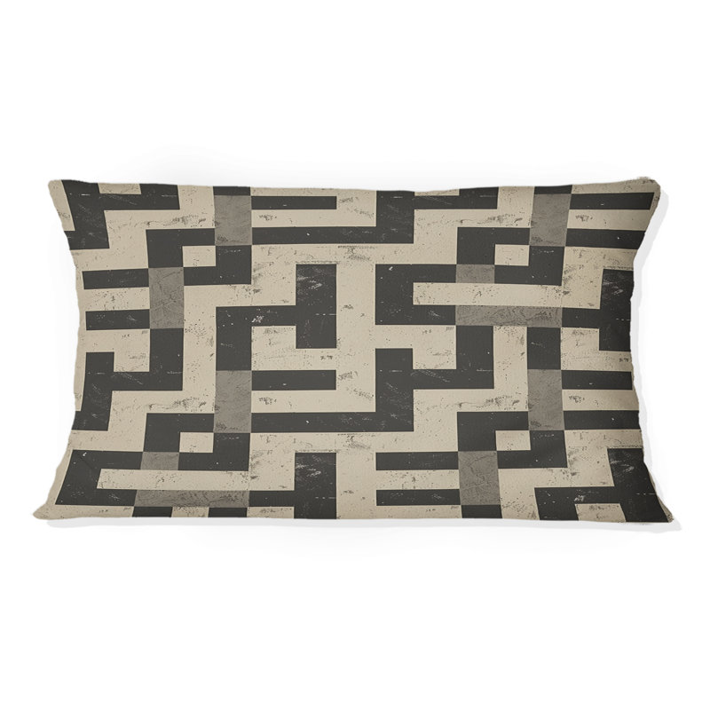 Coussin noir Modern Maze III - Modern