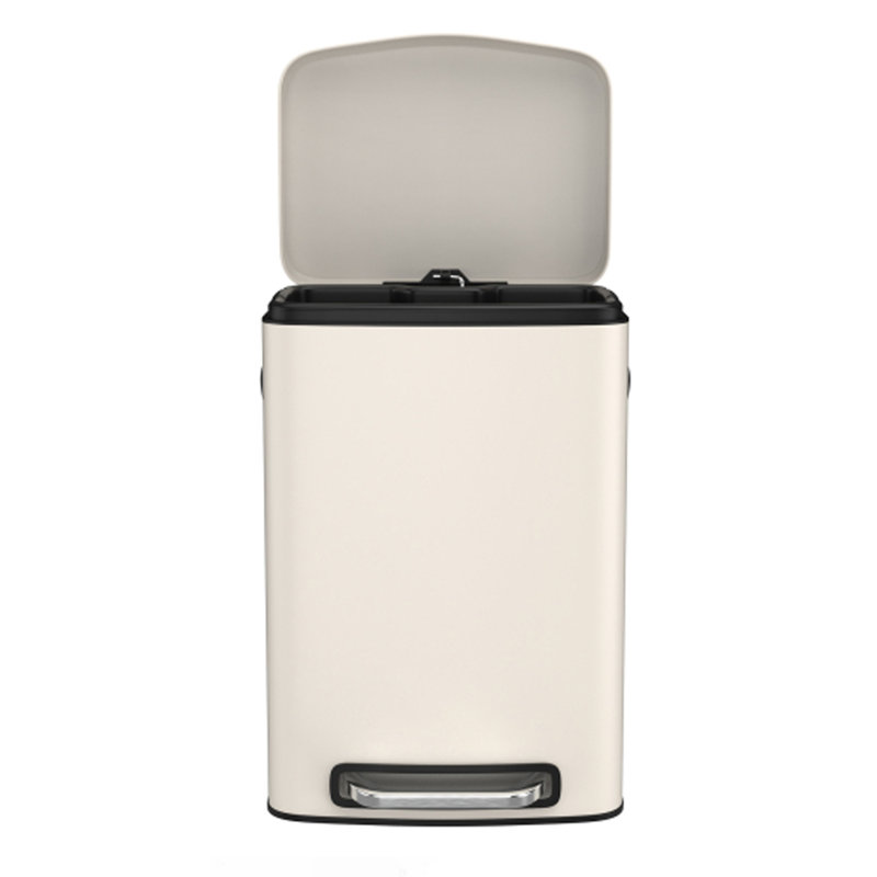 Poubelle rectangulaire 13 gallons avec repose-pieds