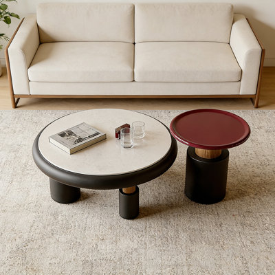 High-End Small Apartment Round Coffee Table Set