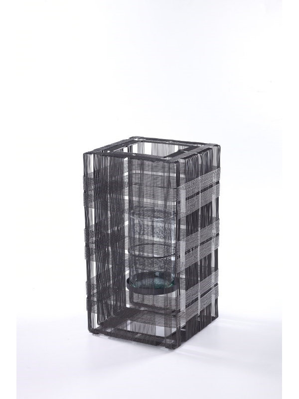 Porte-bougie cubique, H 14 po x l 8 po x P 8 po