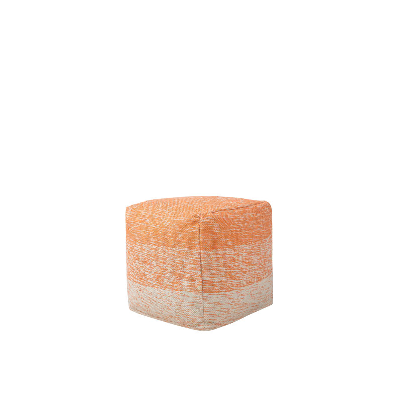 Letian 40cm Wide Square Striped Pouffe Ottoman, Orange