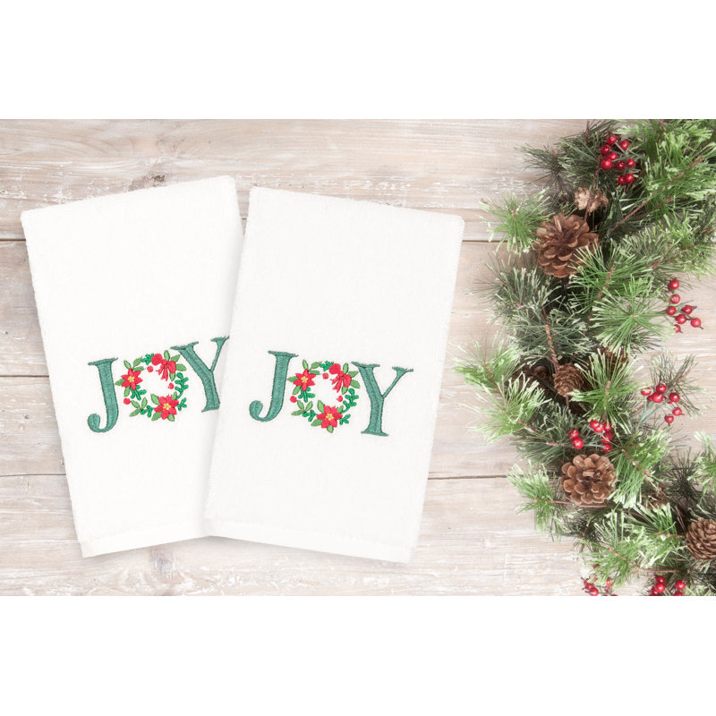 Débarbouillette Christmas Joy, Blanc